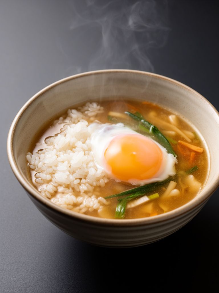 Miso Soup with Rice and Egg